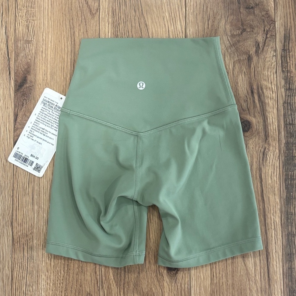 NWT Lululemon Align High Rise Shorts 6" In Desert Green Size 0